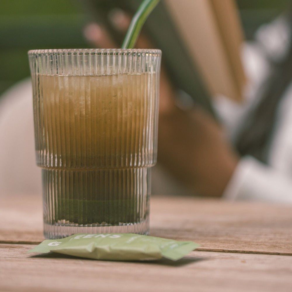 Rookie Greens Mix in a Glass with Straw