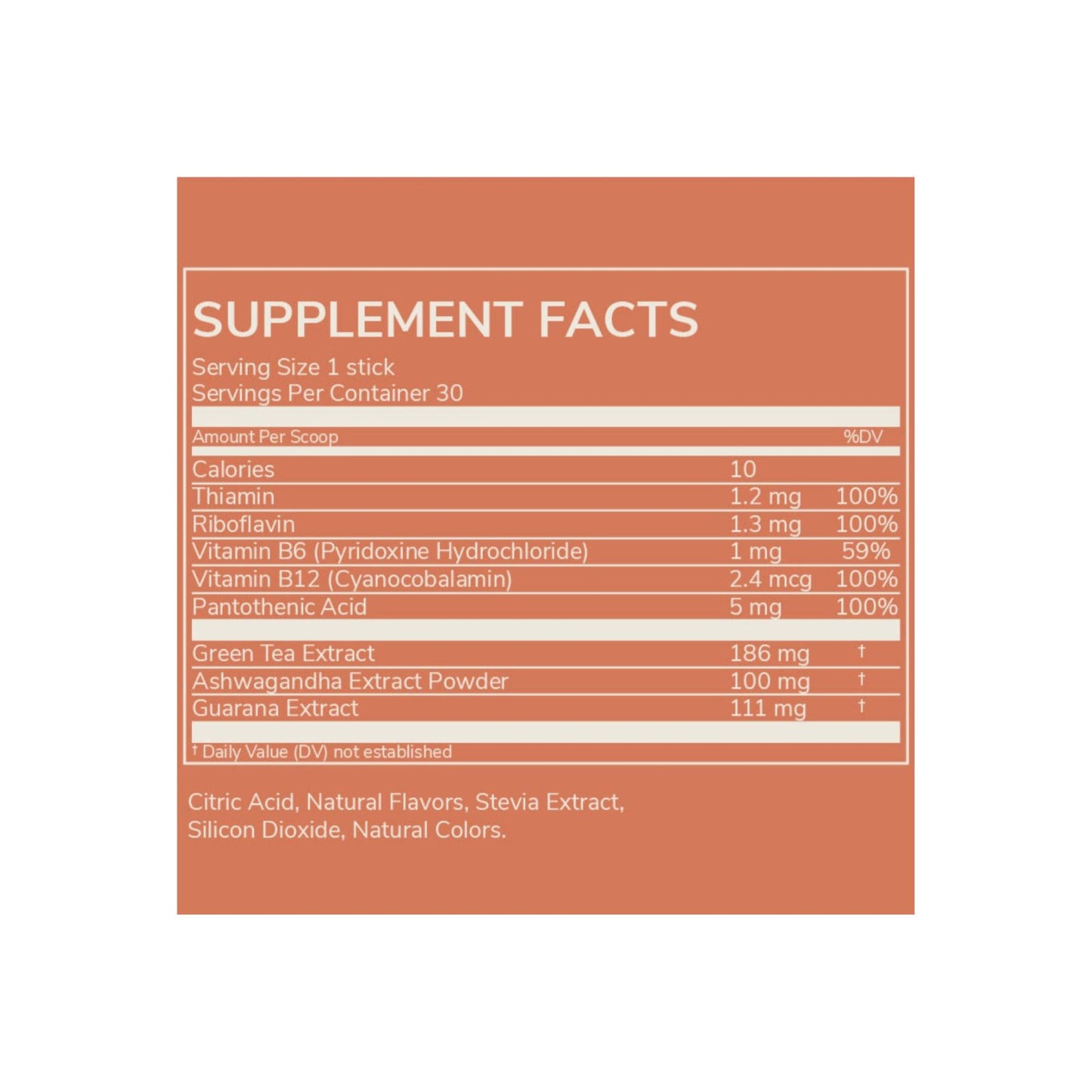 Rookie Wake Energy second supplement Facts
